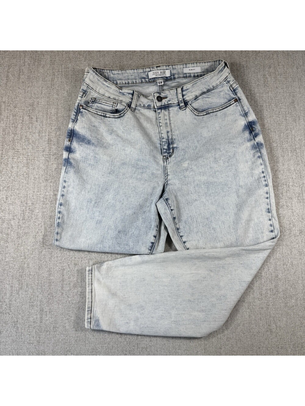 Judy Blue Slim Fit Blue Jeans 16W Acid Light Wash High Rise Stretch